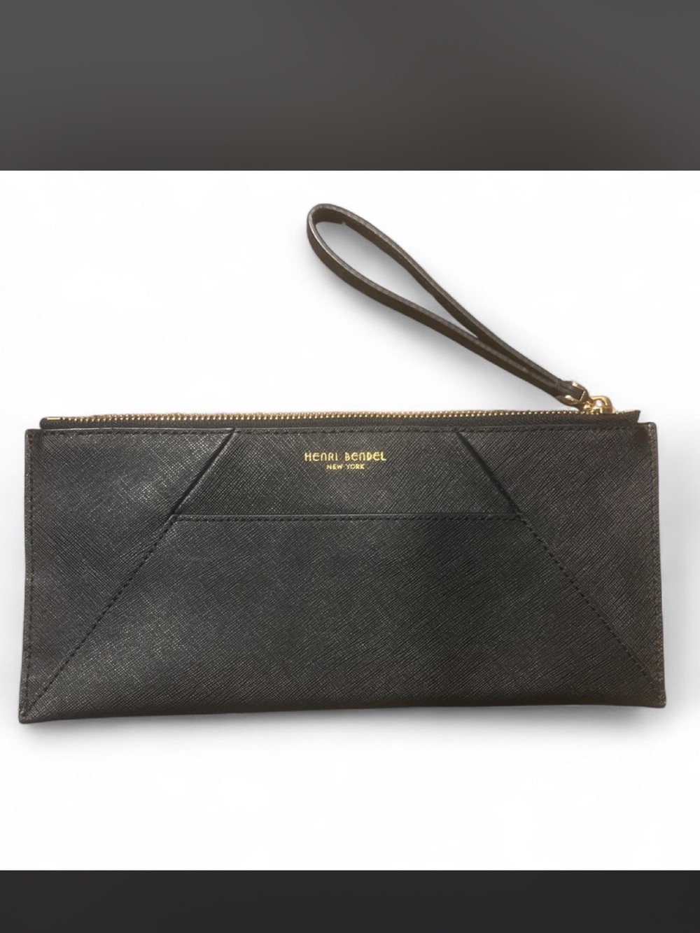 Henri Bendel Black Interior Signature Logo Pouch